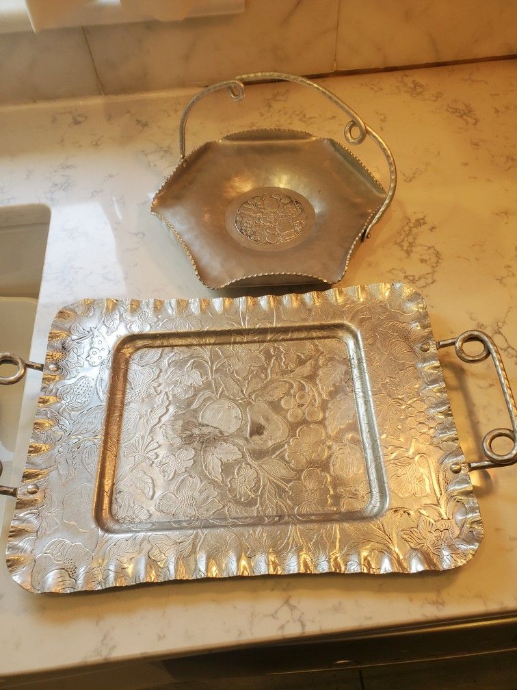Antique Aluminum Trays
