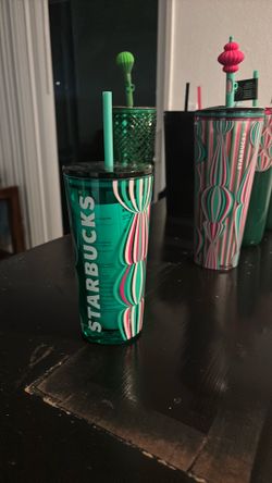 Collectible Starbucks travel  cups w/ reusable straws