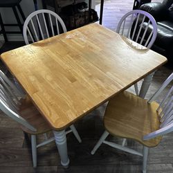 Folding Leaf Kitchen Table With 4 Chairs