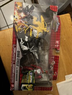 Power Rangers Dino Super Cycle + 5" Red Ranger Figure Zord Builder Bandai NEW