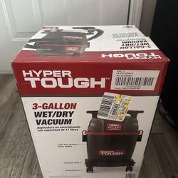 Hyper Tough 3 Gallon 3.5 HP Poly Wet Dry Vacuum for Home, Car, Garage & Workshop