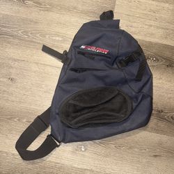 Tommy Hilfiger Navy Black One Size Sling Backpack 