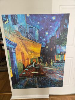 Large 3x4 Museum Quality Van Gogh ‘Café Terrace at Night’ Wrapped Canvas – Statement Wall Art