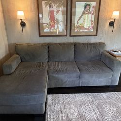 Chaise sectional  L 92  W 29 Chaise portion 55. Olive color