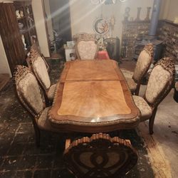 Large OAK Dining Table & Chairs