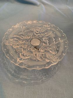Glass round cake tray