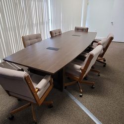 10ft Conference Table & 7 Caster Chairs