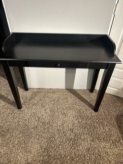 Black Console Table / Small Writing Desk (42" x 18" x 30")