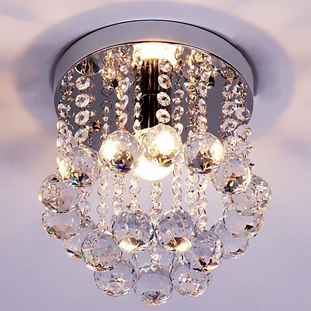 Flush Mount Crystal Chandelier Ceiling Modern Fixture Lamp Mini Home Decor Light Indoor Lightings