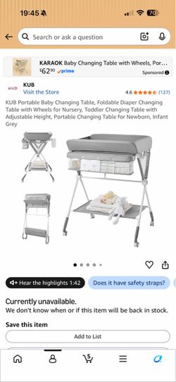 KUB portable baby changing table
