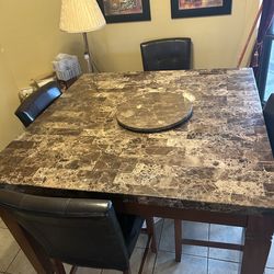 Exquisite Bar Height Kitchen Table & 4 Chairs