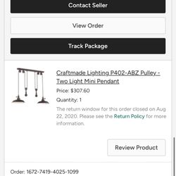 Craftmade Pulley Two Light Pendant