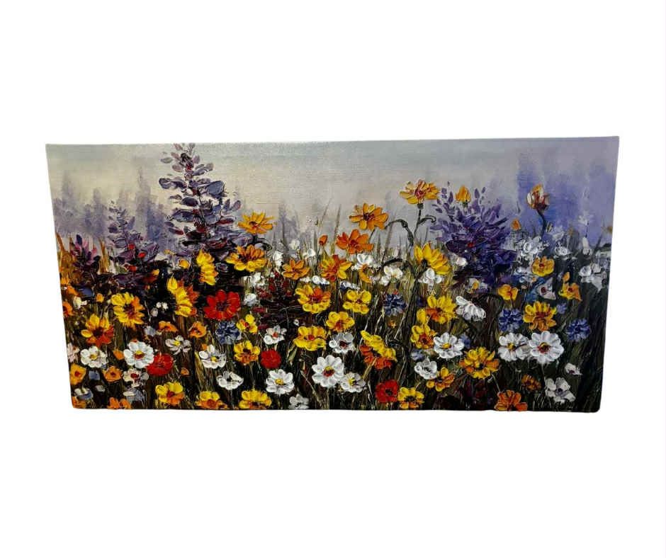 Beautiful Flower Artwork Print texturized 39”x19”.