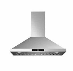 30 in. 500 CFM Ductless Convertible Wall Mount Range Hood in Stainless Steel with LED Lights, Filter and Touch Control