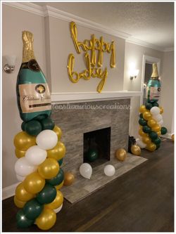 2 Two Set of Huge 39 x 20" Champagne Foil Balloons for Party Decorations