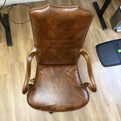 Vintage Brown Distressed Leather Office Chair