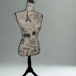 Vintage Style Paris Themed Mannequin Stand
