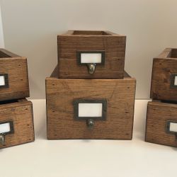 Handmade Card Catalog Type Decorative Storage Box Set