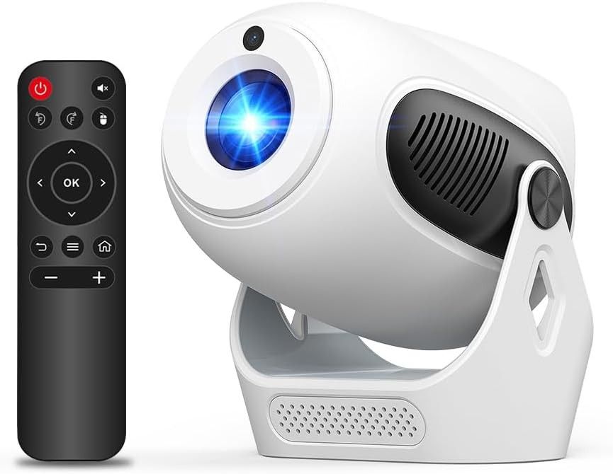 【Electric Focus】Projector with WiFi 6 and Bluetooth 5.0, Mini Portable Native 720P with 4K Support, Smart Proyector Built in Android 11, Auto Vertical