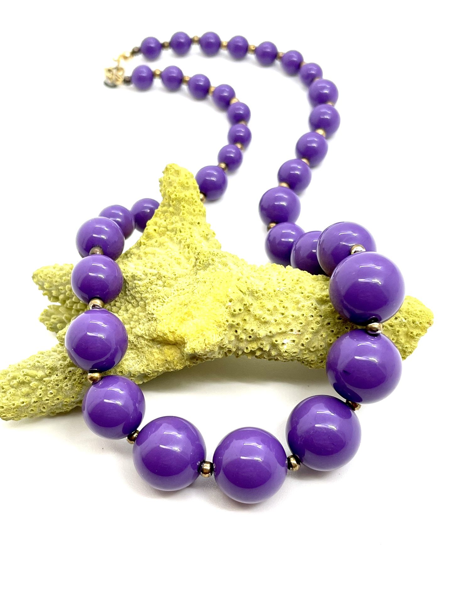 Vintage Purple Beaded Necklace