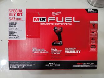 Milwaukee M18 Fuel 3/8 Impact Wrench Kit New 