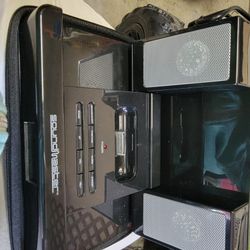 IPhone/Ipod Clock Radio Docking Station With Speakers And Zippered Carrying Case