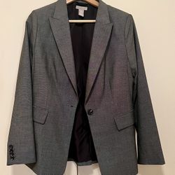 Grey blazer With Shoulder Pads