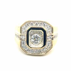 Men’s 14k Yellow Gold CZ Cubic Zirconia Cluster Ring Size 8 GP3124133