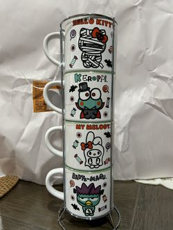 Silver Buffalo Sanrio Hello Kitty And Friends Spooky Halloween 4 Pack Ceramic Mug Set