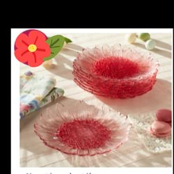 JUEGO DE 8 PLATOS MEDIANOS WILDFLOWER DE CRISTAL PRINCESS HOUSE 🌹⚘️