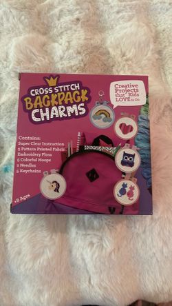 Cross stitch backpack charms