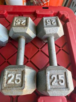 25 lb Cast Iron Hex Dumbbells – Pair