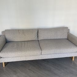 West Elm Eddy 82" Couch, Deco Weave, Feather Gray