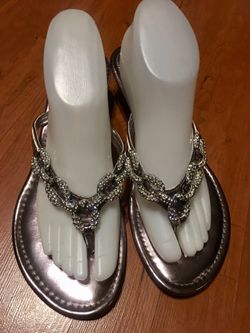 Ladies CATO Silver Rhinestone Sandals - Size 9