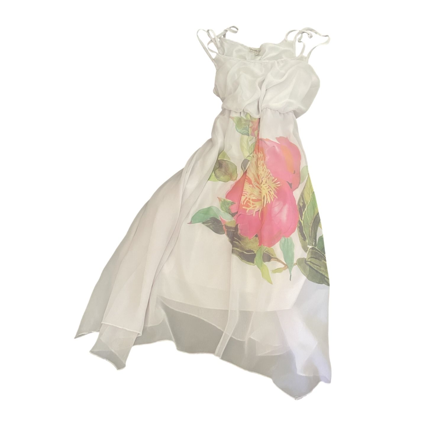 White Flower Print Dress