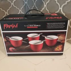 4 Piece Rice Bowls With Chopsticks 