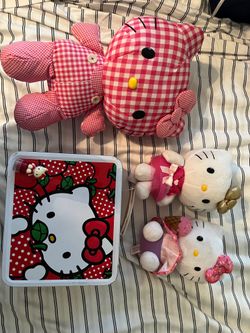 Hello kitty assortment(plushies, lunchbox+stamp)