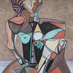 Picasso 'Dora' Artist Copy Interpretation 36x48 ﻿