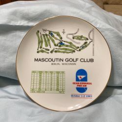 Mascoutin Golf Club, Berlin, Wisconsin. Scorecard Plate. Gean-Edwards Pro-Am