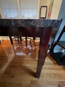 54x54 Granite Dining Room Set with Four Chairs