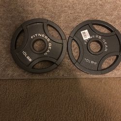Olympic Pair of 10 Lb Gripper Plates 