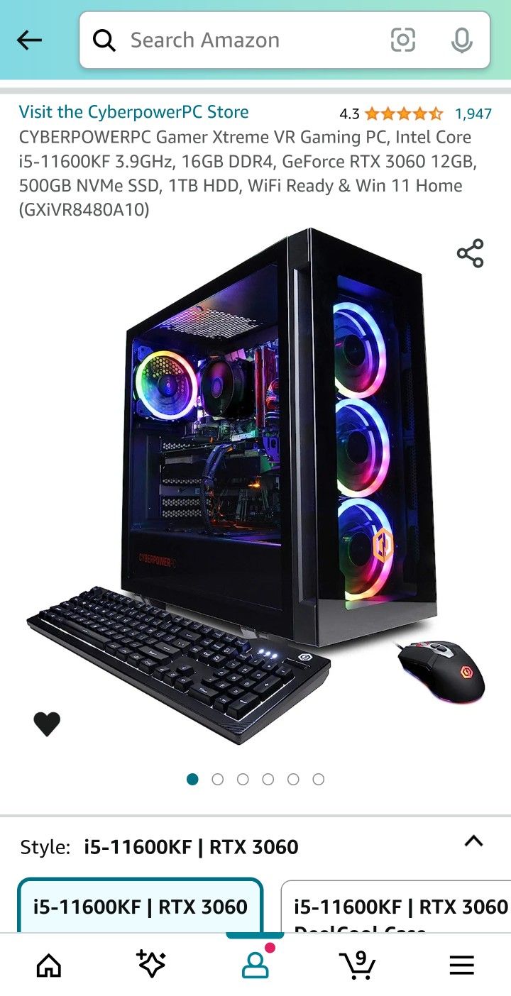 Cyberpower PC And Alienware 240Hz Monitor 