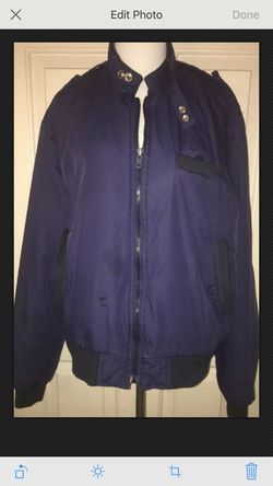 VINTAGE Members Only Mens Jacket Coat Medium Size 42 BLUE Lined Windbreaker
