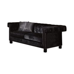 Tufted Sofa in Black Velvet! Brand New! Lowest Prices!