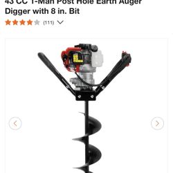 43 CC 1-Man Post Hole Earth Auger Digger with 8 in. Bit