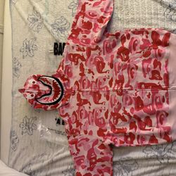 BAPE X KIDSUPER PINK SHARK HOODIE LARGE