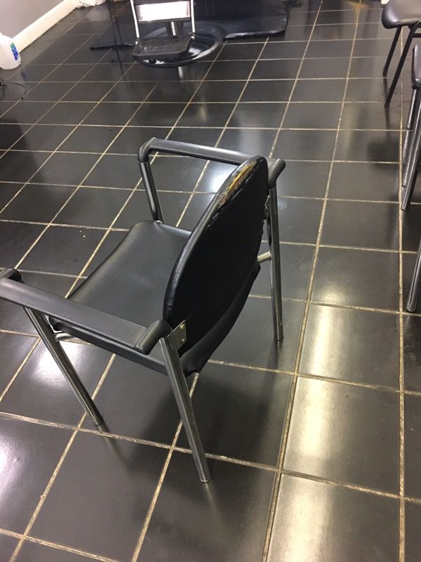 (8) black waiting room chairs