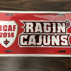 Ragin Cajun Craft 2014 Metal Sign, Driving Plate