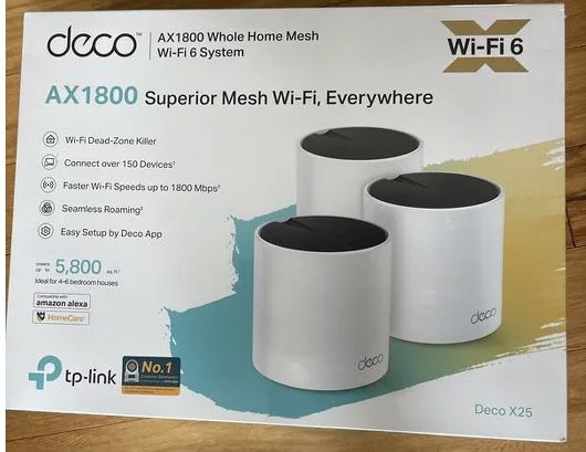 Deco X25, AX1800 Whole Home Mesh Wi-Fi 6 System