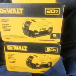 BRAND NEW DEWALT DCB205-2 20V  MAX LITHIUM ION BATTERY 5AH  2 PIECES PACK 